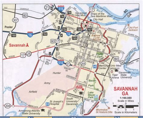 map of savannah georgia area